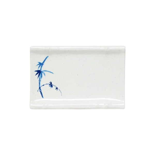 Thunder Group 1503BB 6-3/4" x 4-1/2" x 1", Bamboo Plate, Blue Bamboo Melamine - Dozen (12 pieces)