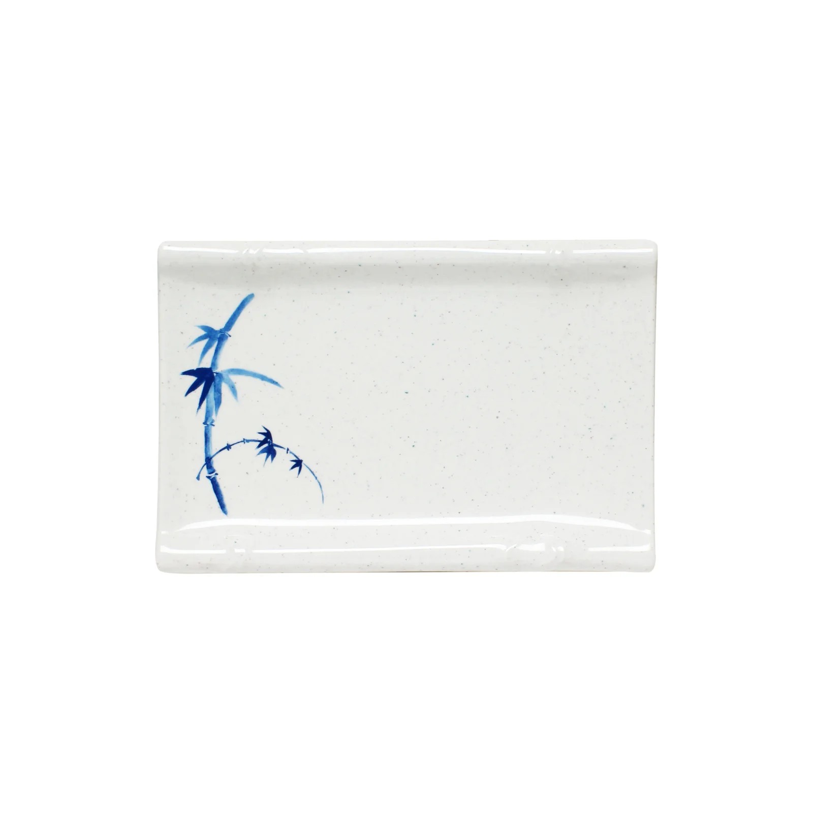 Thunder Group 1503BB 6-3/4" x 4-1/2" x 1", Bamboo Plate, Blue Bamboo Melamine - Dozen (12 pieces)