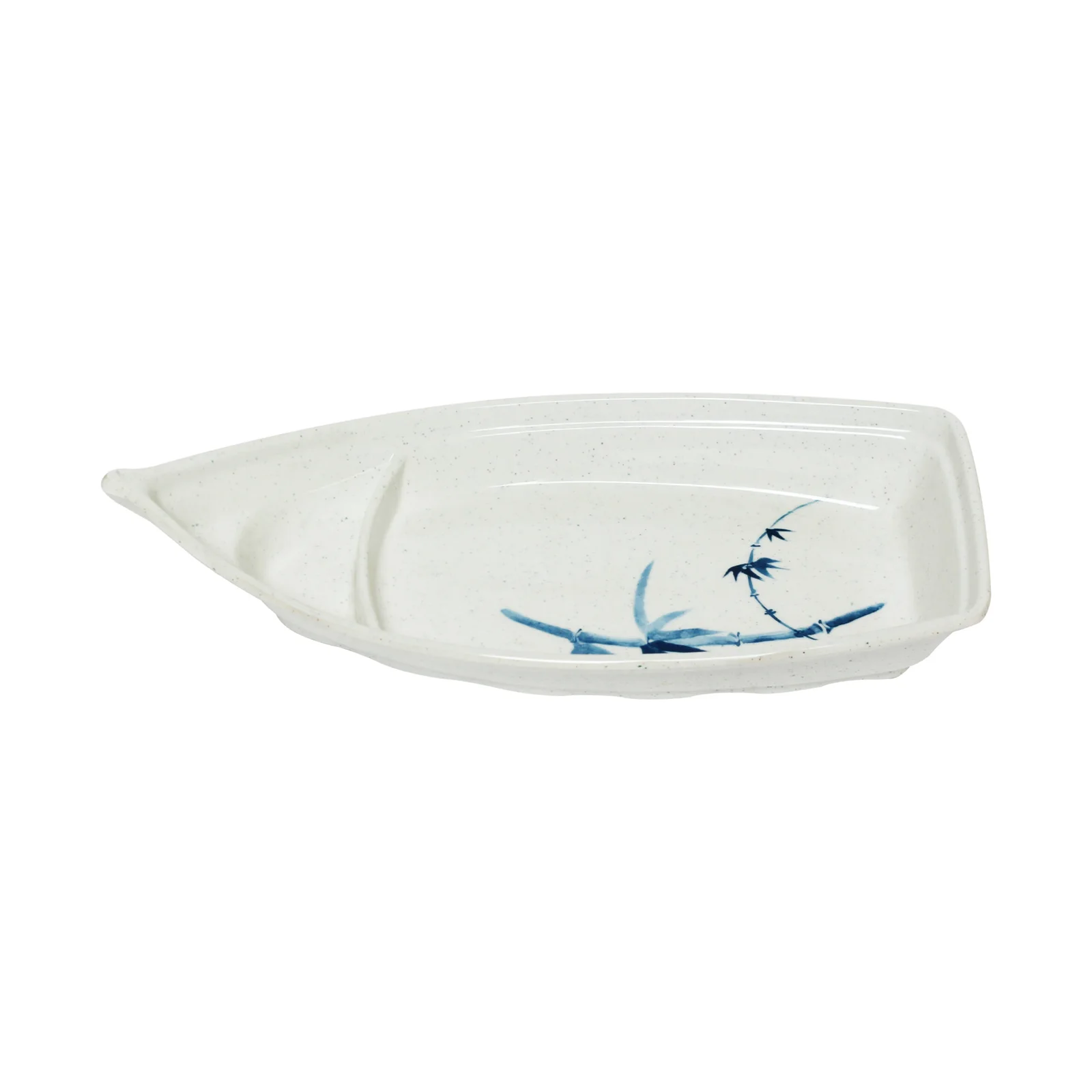 Thunder Group 8006BB 54 oz, 16-1/4" x 7-1/8" x 2-5/8", Sushi Boat, Blue Bamboo Melamine - Dozen (12 pieces)