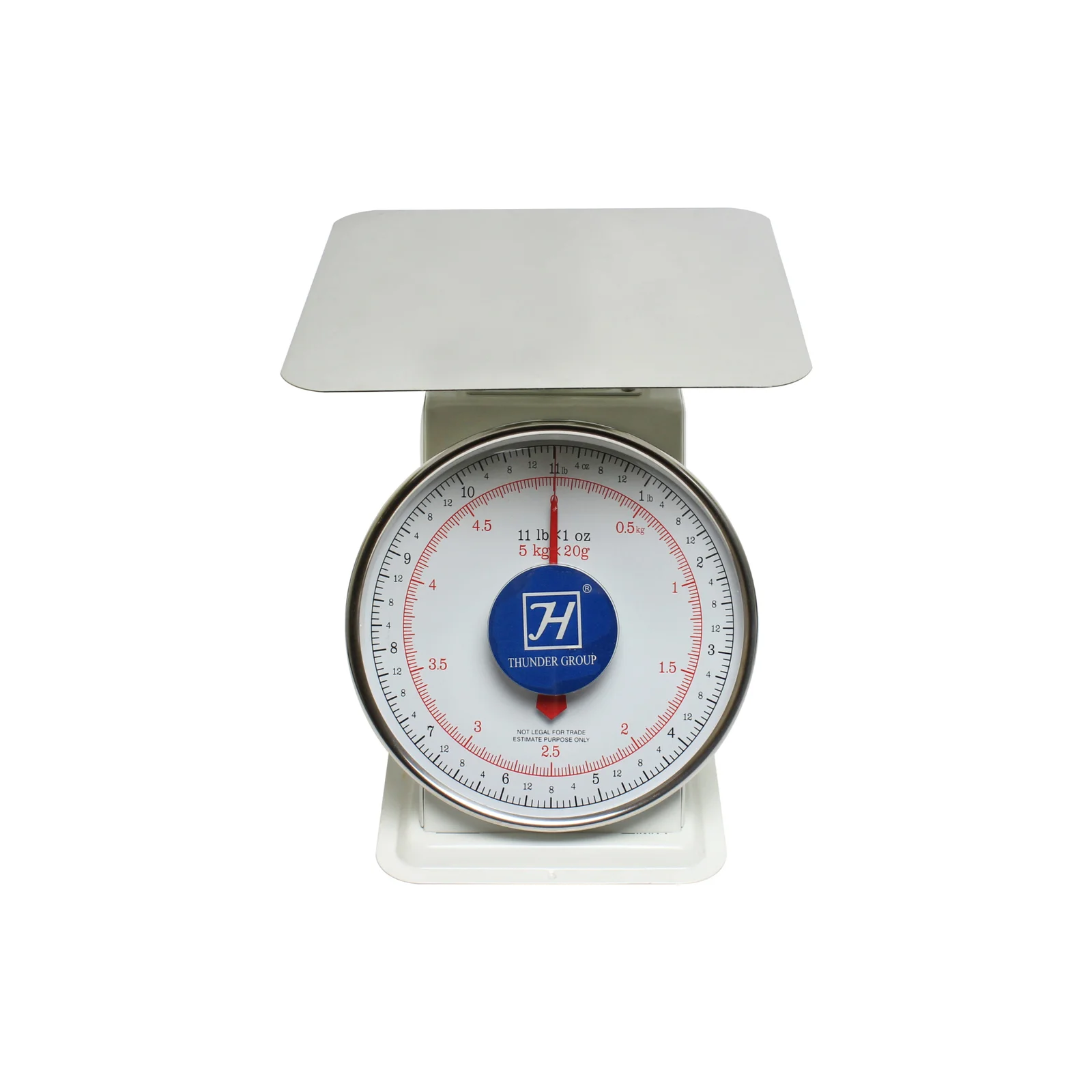 Thunder Group SCSL003 11 lb Flat Platform Scale, Zero-Adjust Dial, Coated Iron