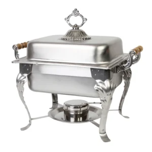 Thunder Group SLRCF0825 4 qt, 17-3/4" x 11-3/4" x 16-1/4", Half Size Square Deluxe Chafer, Stainless Steel 18-8 - Set