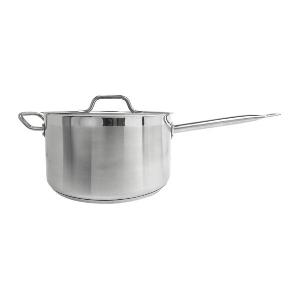 Thunder Group SLSSP4100 10 qt, 7" Diameter x 4" Height, Sauce Pan with Lid, Stainless Steel, Welded Hollow Handle