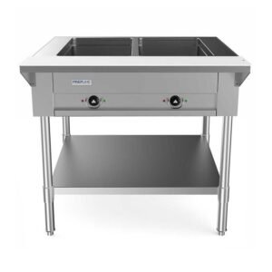 Prepline EST30-2O 31" Two Well Electric Steam Table, Undershelf