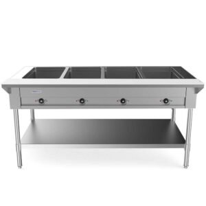 Prepline TBH11-4 60" Four Well Electric Steam Table, 110V, Undershelf
