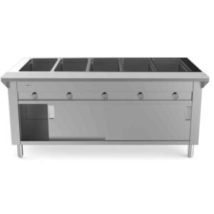 Prepline GSTC74-5S 73" Five Well Gas Steam Table, Cabinet Base