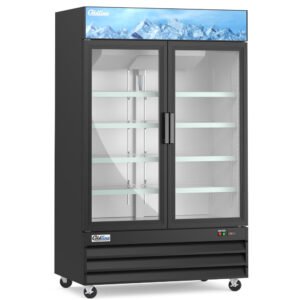 Coldline D53-B 53 inch two glass door merchandiser freezer, black