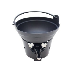 Thunder Group IRPA004 32 oz Shabu-Shabu Bowl with Fuel Holder and Aluminum Ladle, Aluminum Alloy