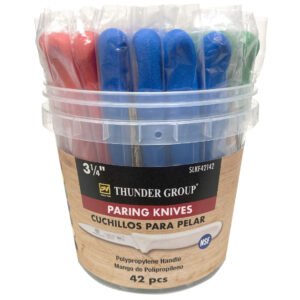 Thunder Group SLKF42142 Paring Knife, 3-1/4" Blade, Assorted Color handle, 42 Piece/Pack, NSF - Pack Of 42
