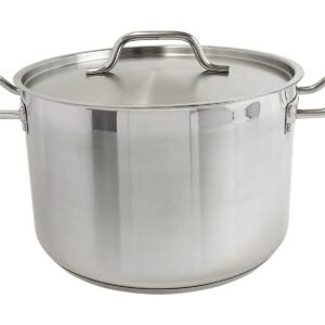 Thunder Group SLSPS4012 12 qt, 11-5/8" Diameter x 7-3/8" Height, Stock Pot with Lid, Stainless Steel, Welded Handle