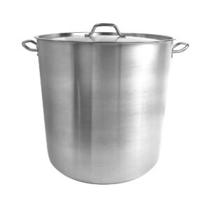 Thunder Group SLSPS4100 100 qt, 20-1/2" Diameter x 19-5/8" Height, Stock Pot with Lid, Stainless Steel, Welded Handle