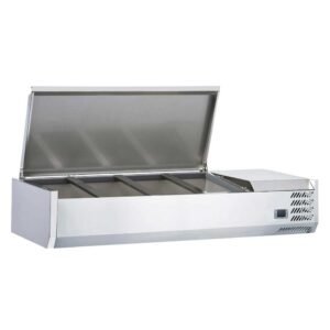 Coldline CTP48SS 48" Refrigerated Countertop Salad Bar, Stainless Rail