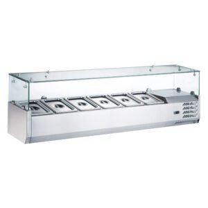 Coldline CTP60SG 60" Refrigerated Countertop Salad Bar, Glass Topping Rail