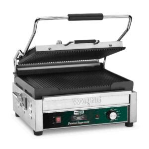 Waring WPG250TB Panini Supremo Large Panini Grill with Timer - 208V (14.5" x 11" cooking surface)