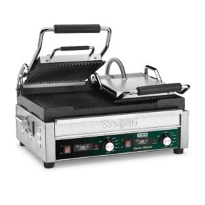 Waring WPG300T Panini Ottimo Dual Panini Grill with Timer - 240V (17" x 9.25" cooking surface)