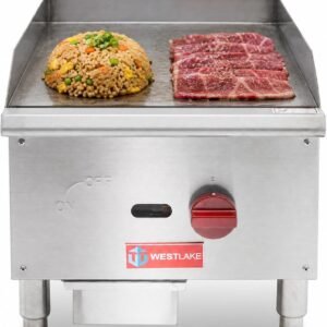 Westlake EGG16S 16" Commercial Gas Griddle, 1-Burner, 30,000 BTU, Countertop, Stainless Steel