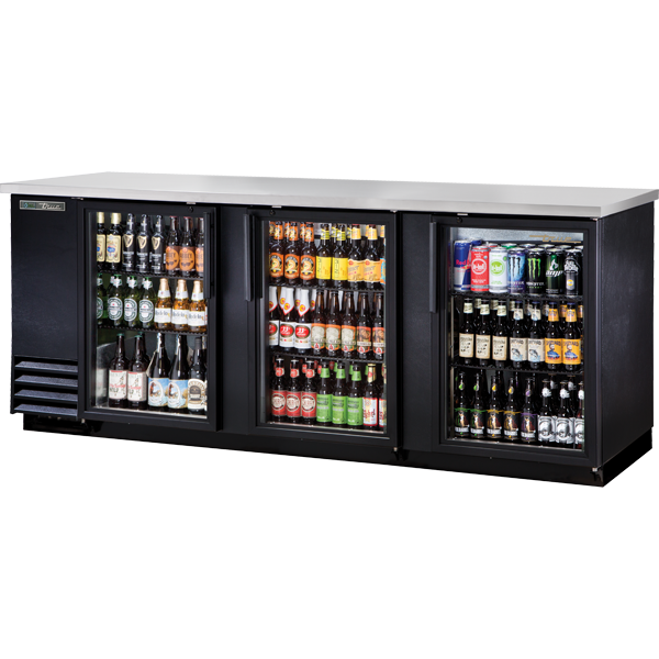 True TBB-4G-HC-LD 90" Glass Door Back Bar Cooler